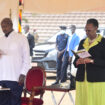 Gen. Museveni and wife Janet praising God for the miracles